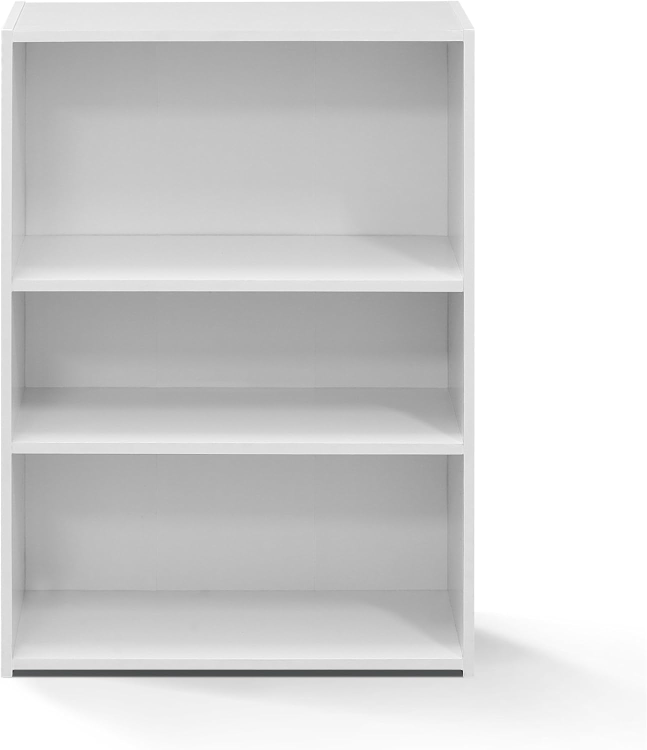 Soft White 3 Tier Bookcase With Open Shelves Living Room