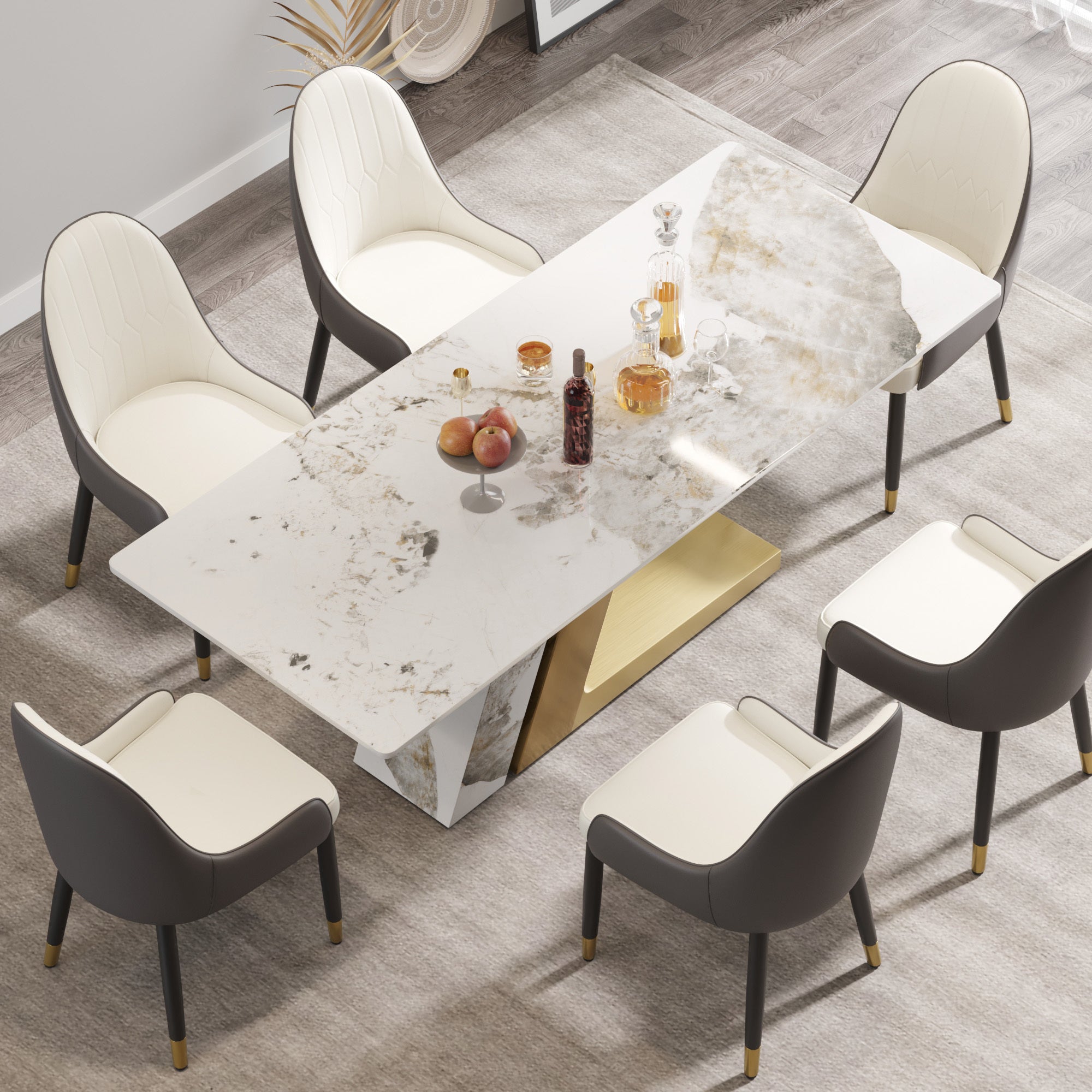 Modern Stone Pandora Straight Panel Dining Table-2