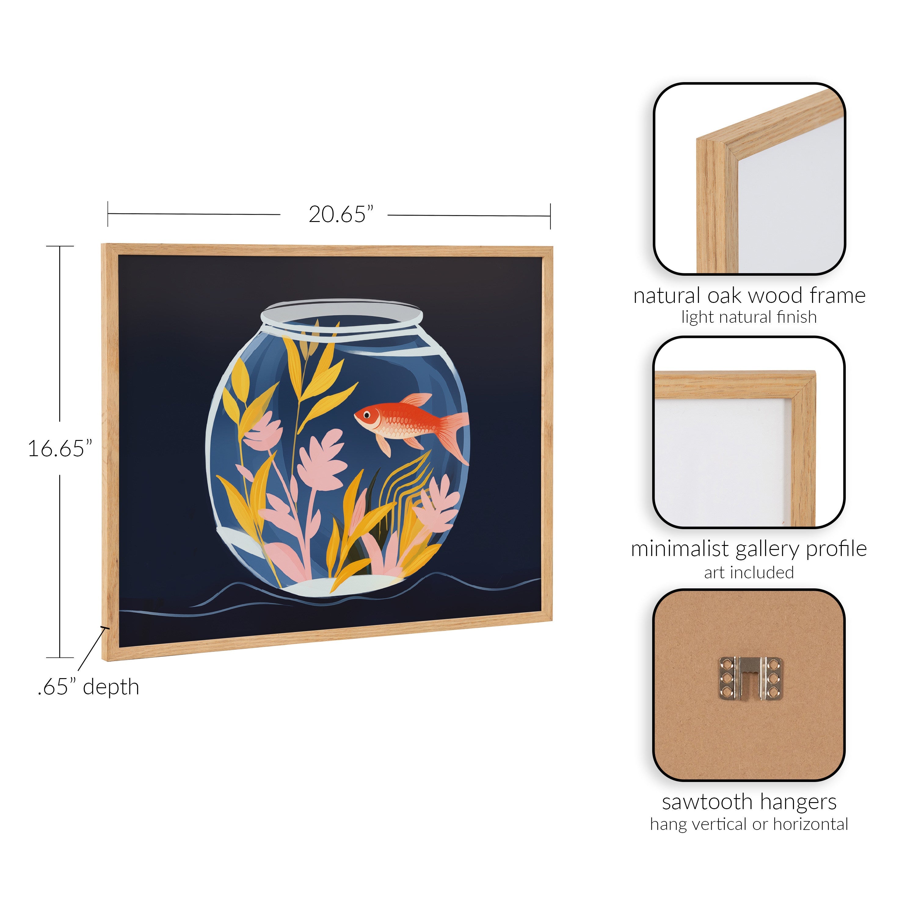 Gallery Pet Goldfish Cute Botanicals Fish Tank Print by The Creative Bunch Studio