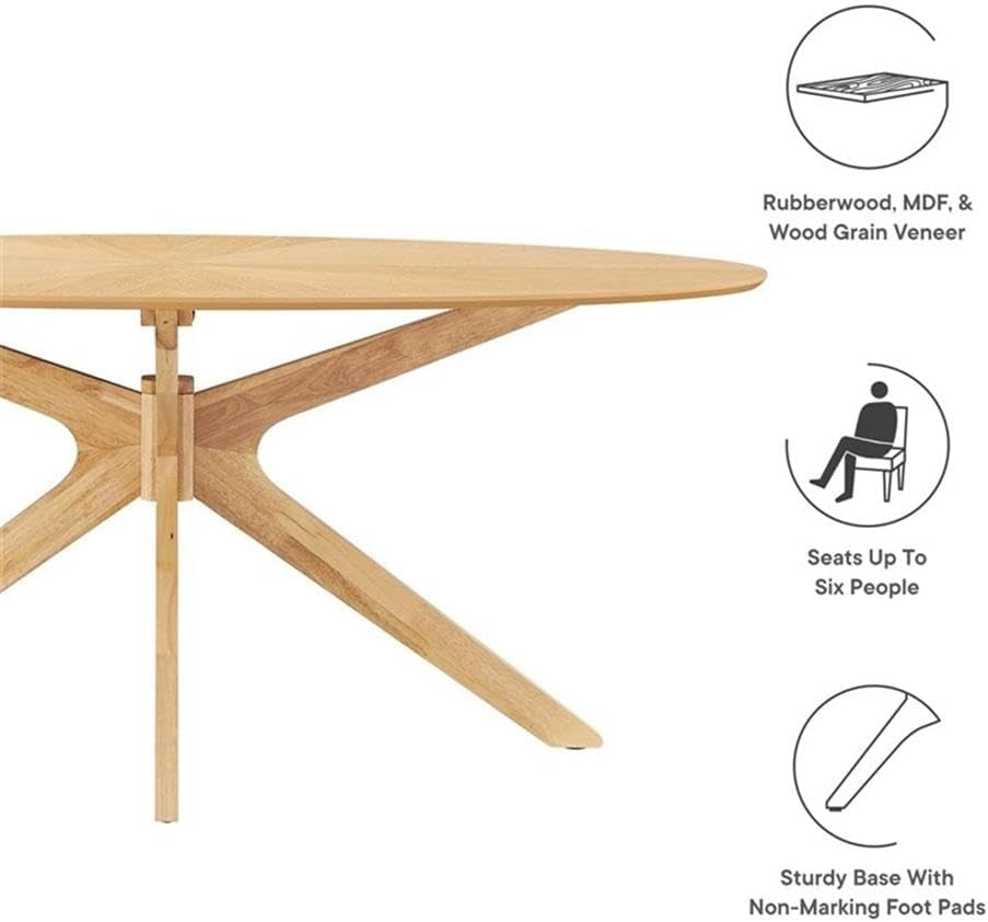 Crossroads 71 Inch Oak Oval Dining Table Mid Century