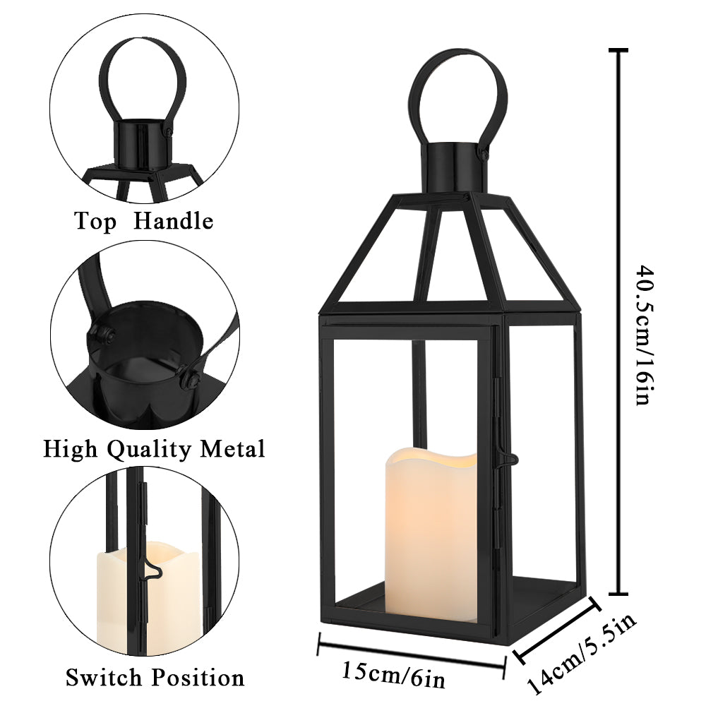 16"High Stainless Steel Candle Lanterns-2