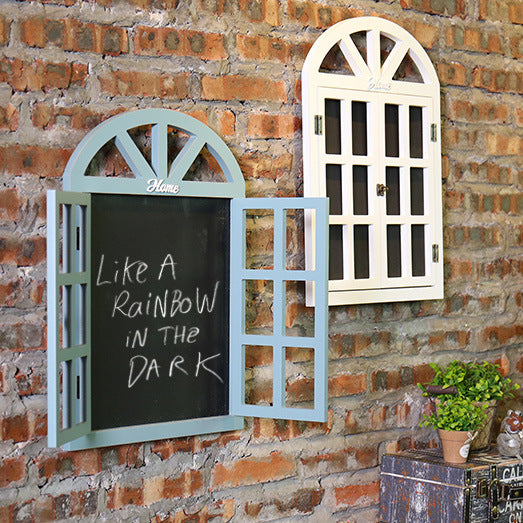 Wooden False Window Chalkboard Wall Decor