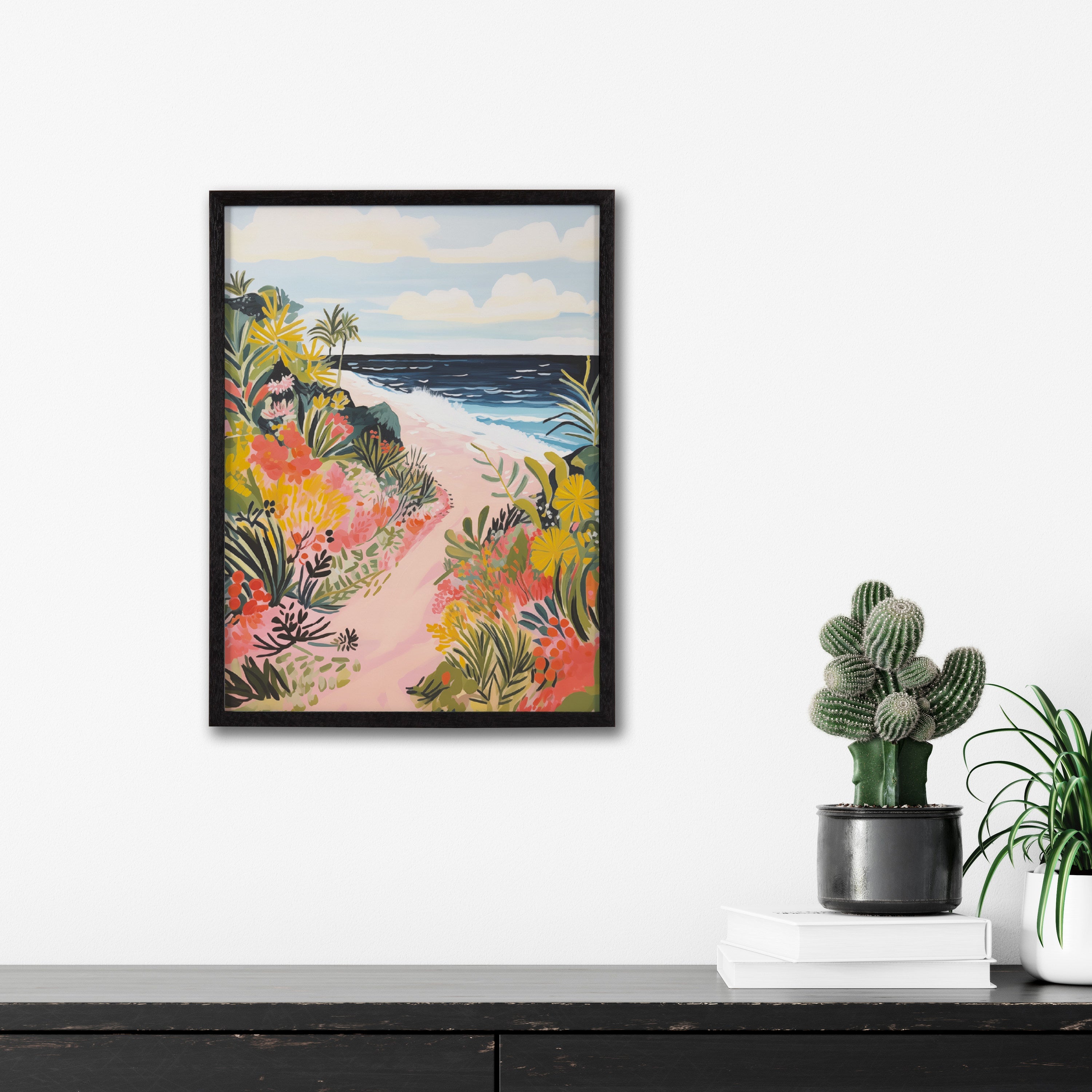 Gallery Tropical Bright Ocean Path Landscape Print by The Creative Bunch Studio