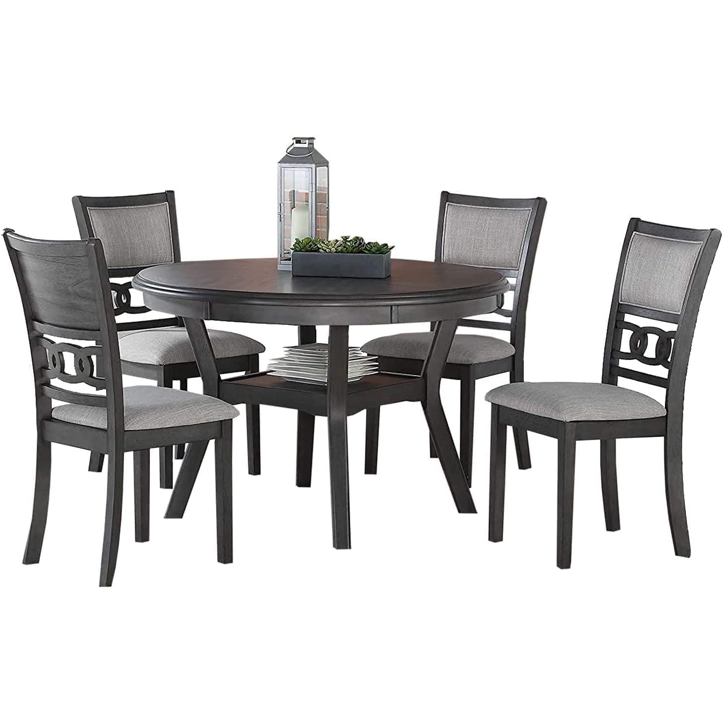 Gray Round Dining Table And Chairs 5 Piece Dining Room Set