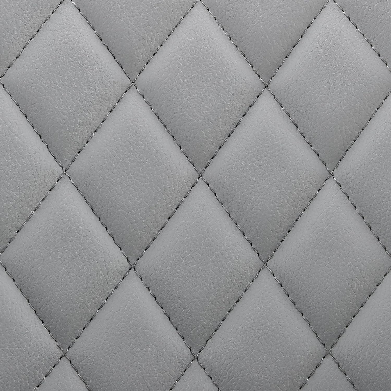 Grey Faux Leather Swivel Bar Stool With Adjustable Height