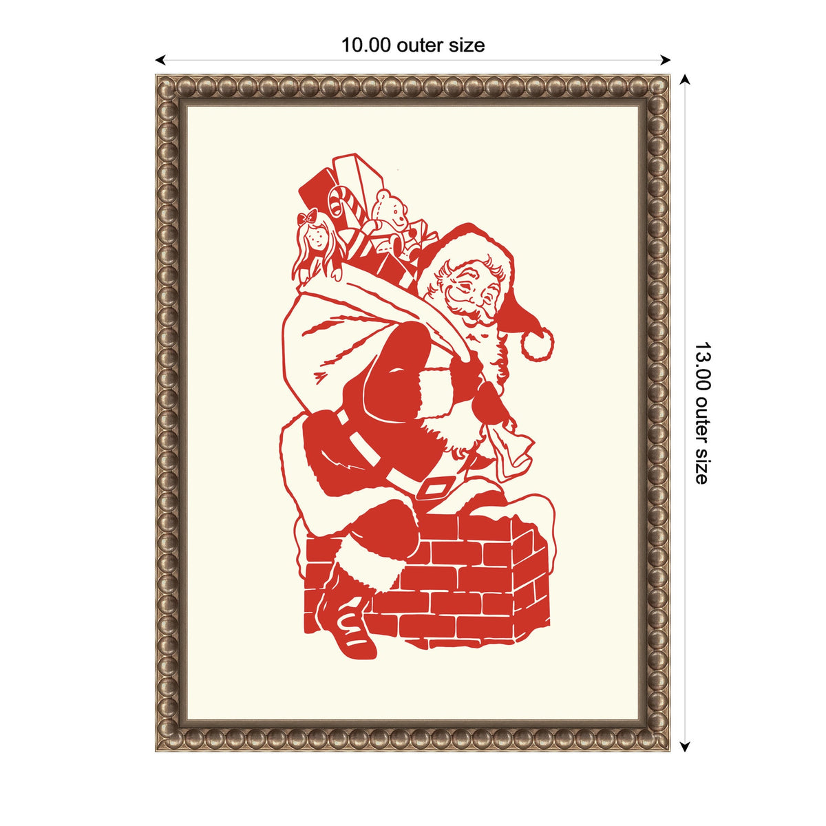 Vintage Santa by Megan Ryan Framed Canvas Wall Art Print