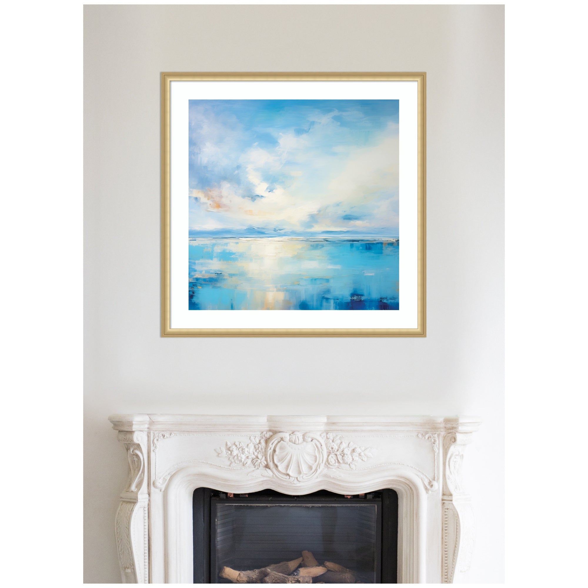 Framed Art Serene Coastal Waters Tranquil Landscape by The Creative Bunch Studio