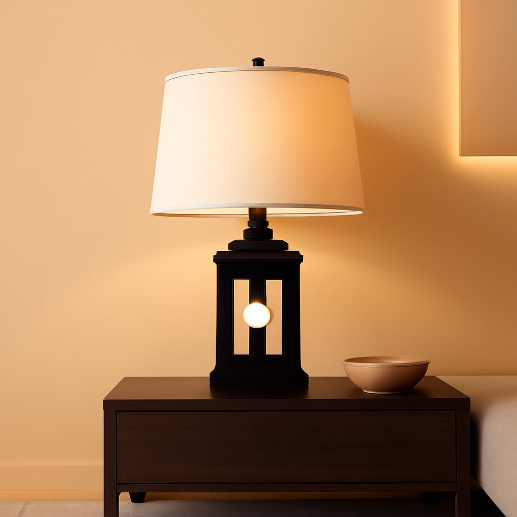 Retro Black Table Lamps Set With Touch Control And USB Ports
