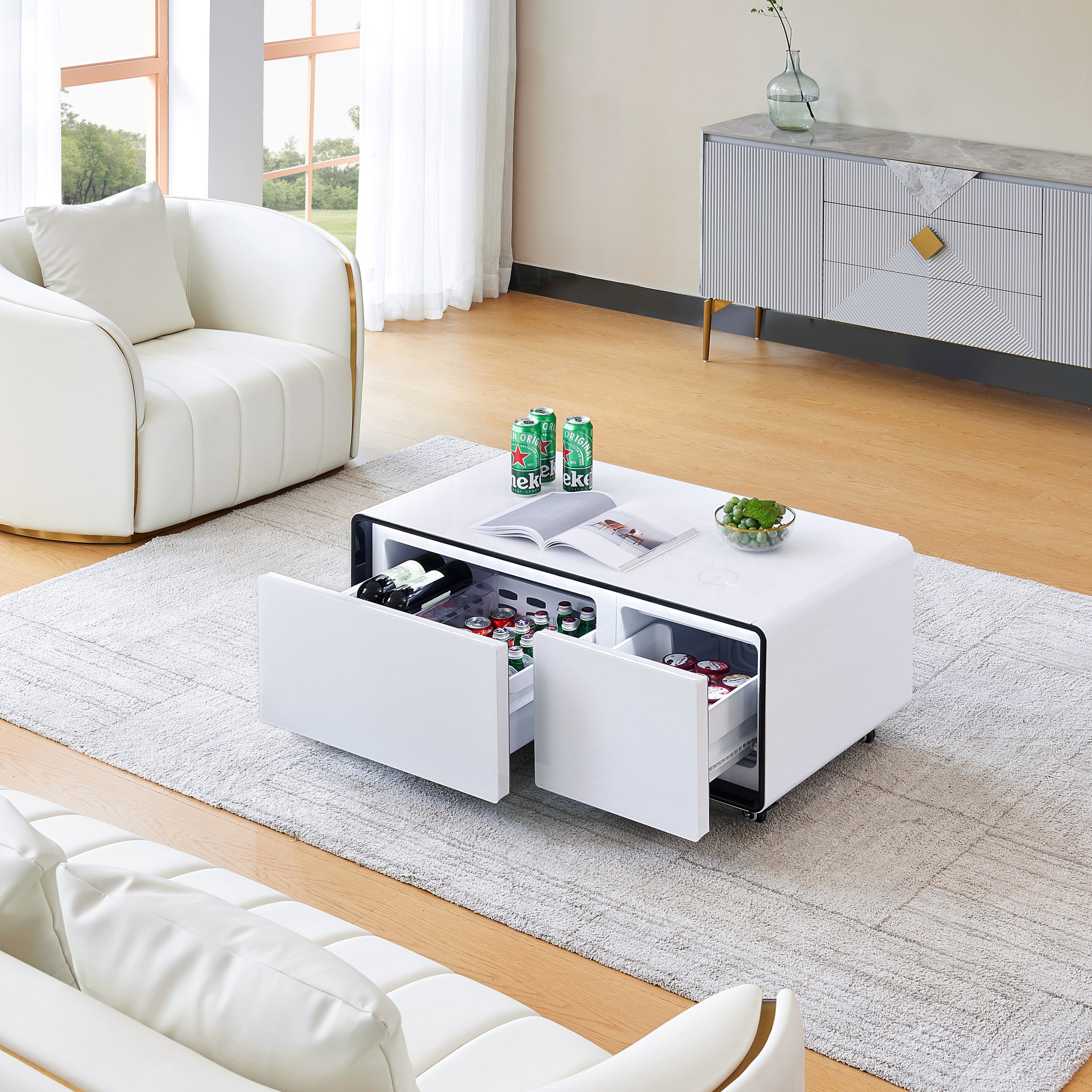 Multifunctional Smart Coffee Table with Fridge-1