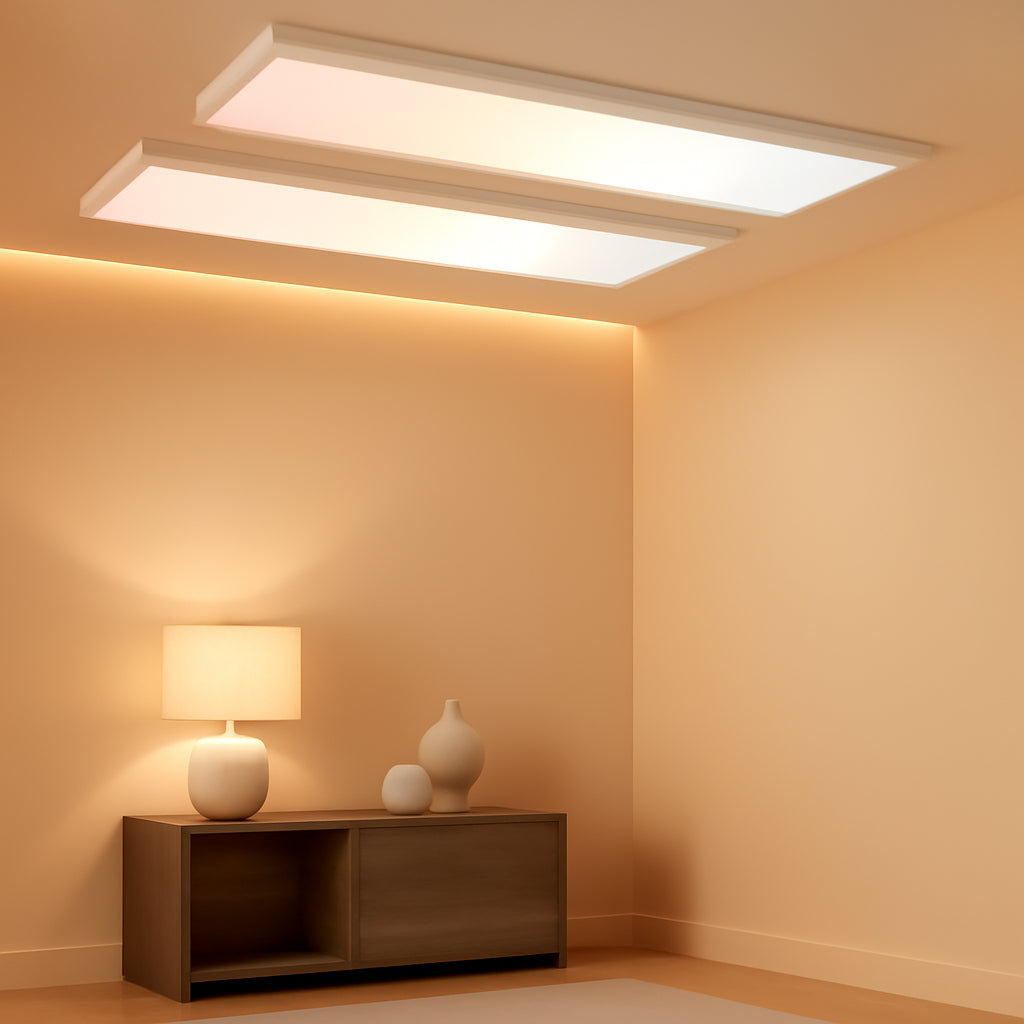 1X4 Ft Led Flat Panel Light Dimmable Selectable Color Temperature Ultra Slim Flush Mount Ceiling Lamp 4800 Lm 48W 2 Pack