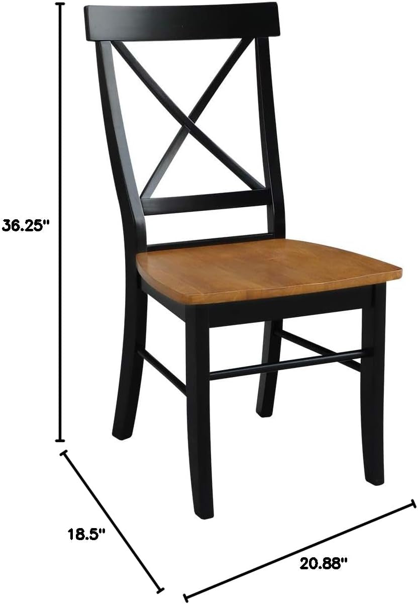 X Back Dining Chair Solid Wood Seat In Black Cherry