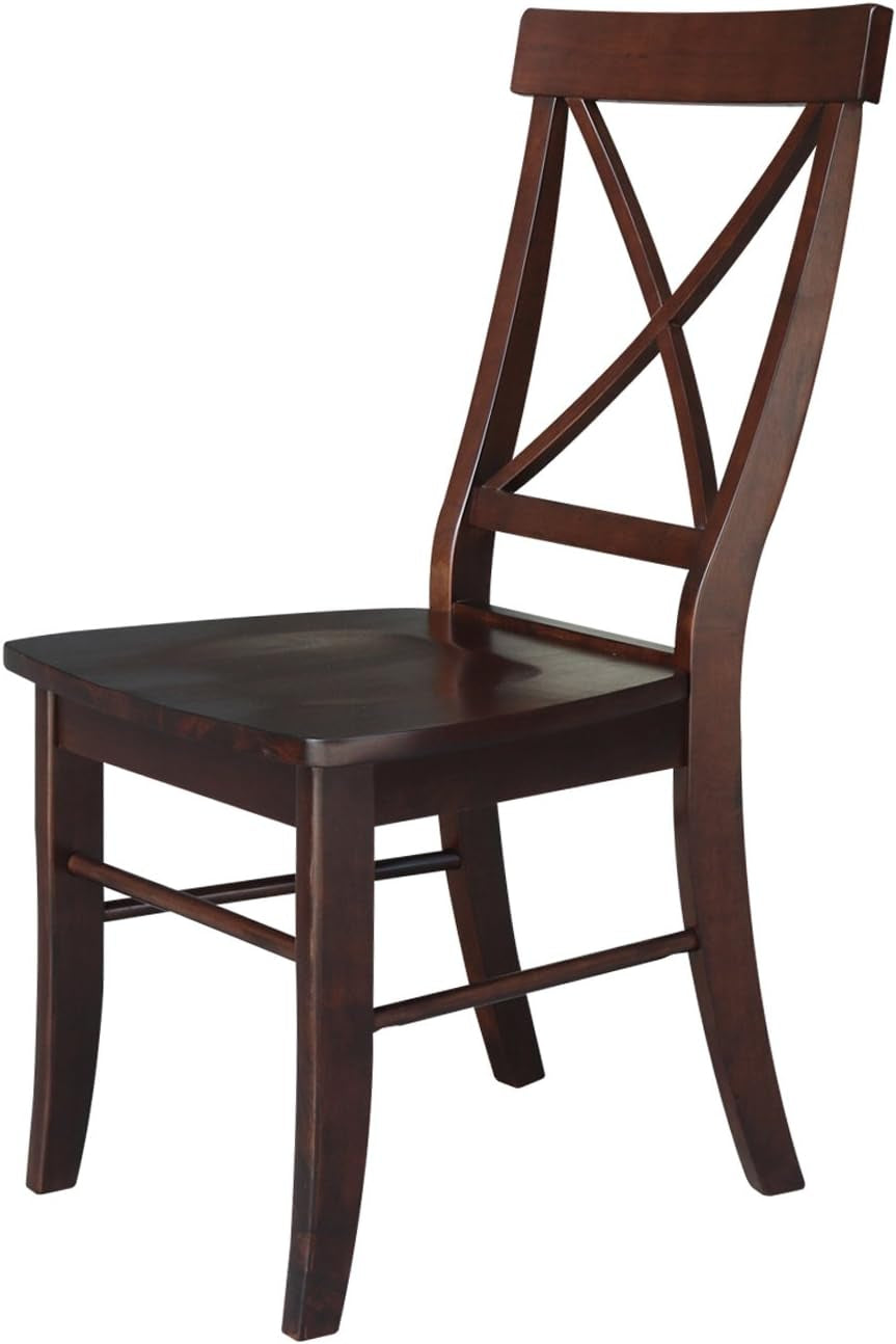 X Back Dining Chair In Java Finish With Solid Wood Seat