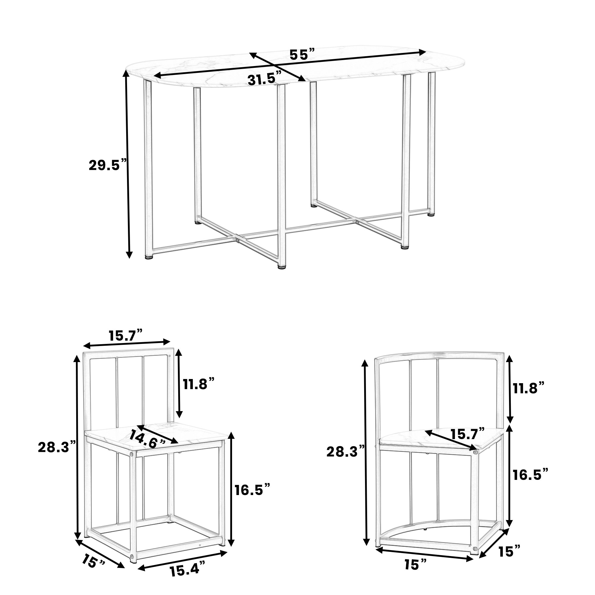 Modern 7-Piece Dining Table Set