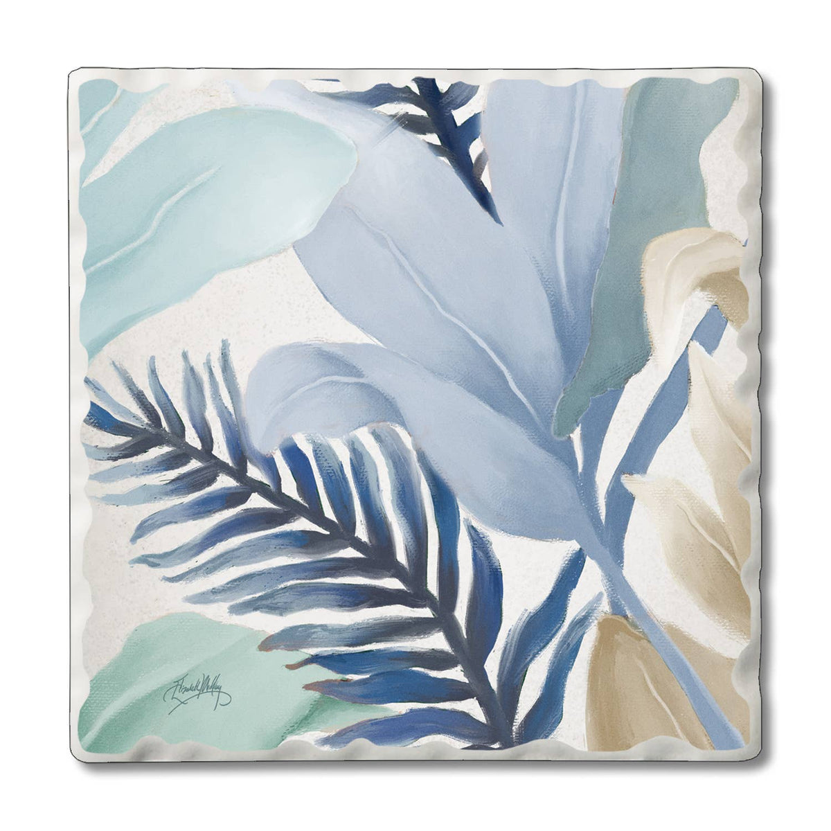 Blue Palms Absorbent Stone Coaster | Single