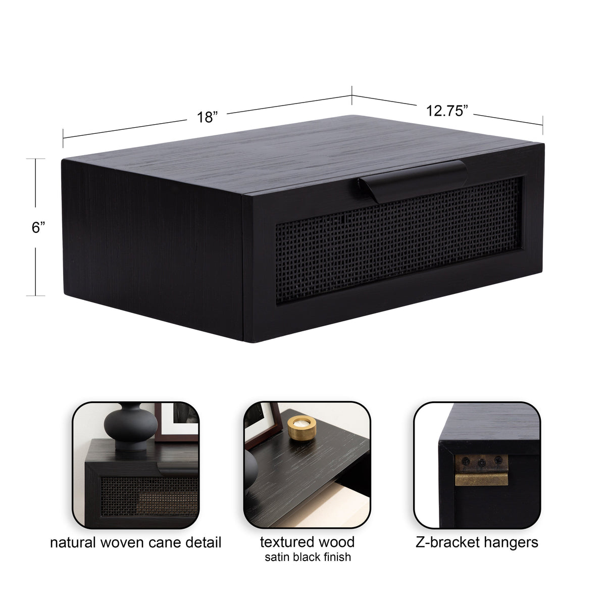 Ori Floating Side Table Rattan