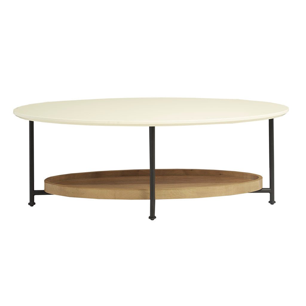 Monte Oval White/Natural Coffee Table-4