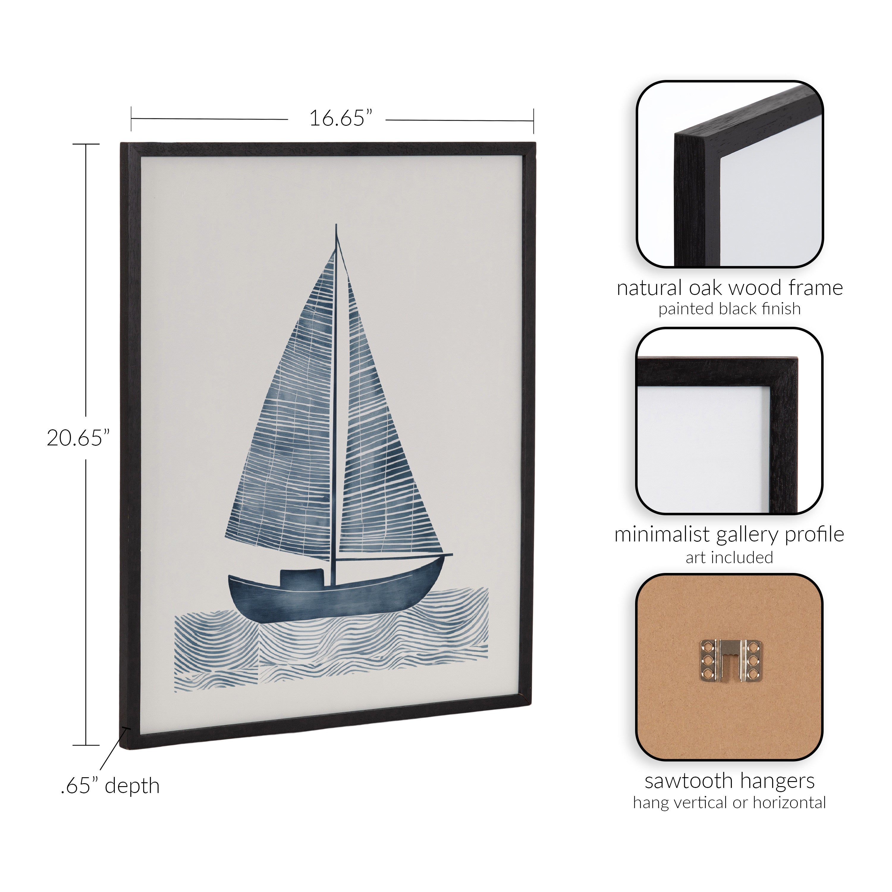 Gallery Nautical Blue Sailboat Print by The Creative Bunch Studio