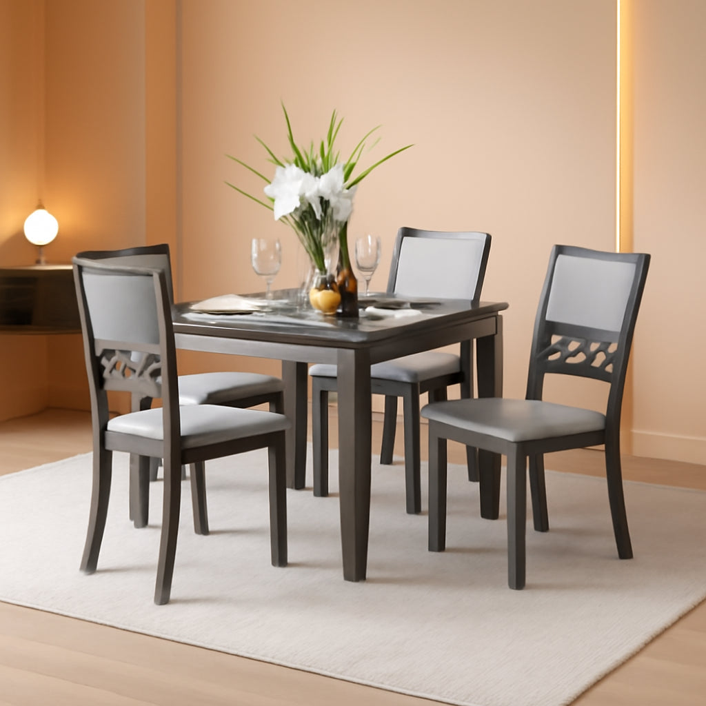 Gia Gray Counter Height 5 Piece Dining Set Cushioned Chairs
