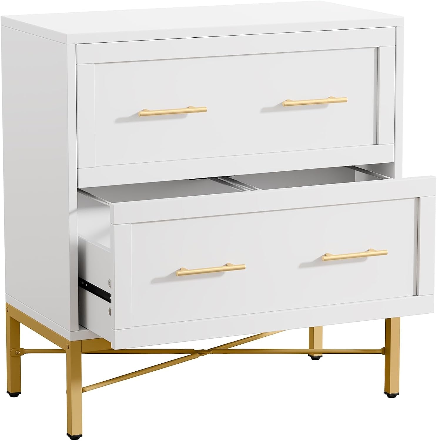 White 2-Drawer Lateral File Cabinet For Letter Legal A4
