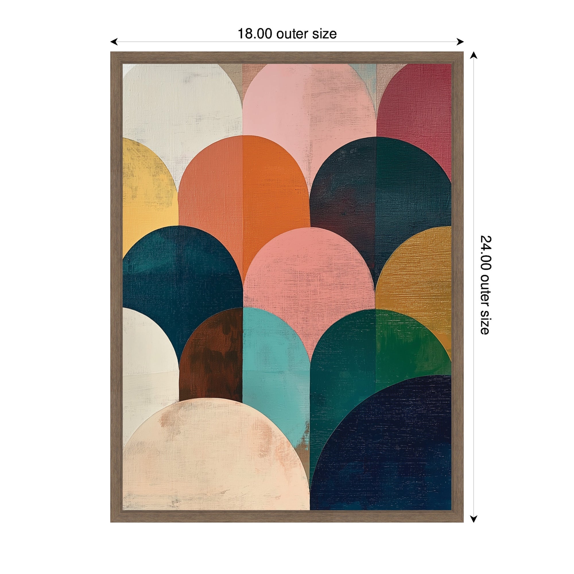 Sylvie Minimalist Geometric Abstract Jewel Tone Framed Canvas by The Creative Bunch Studio