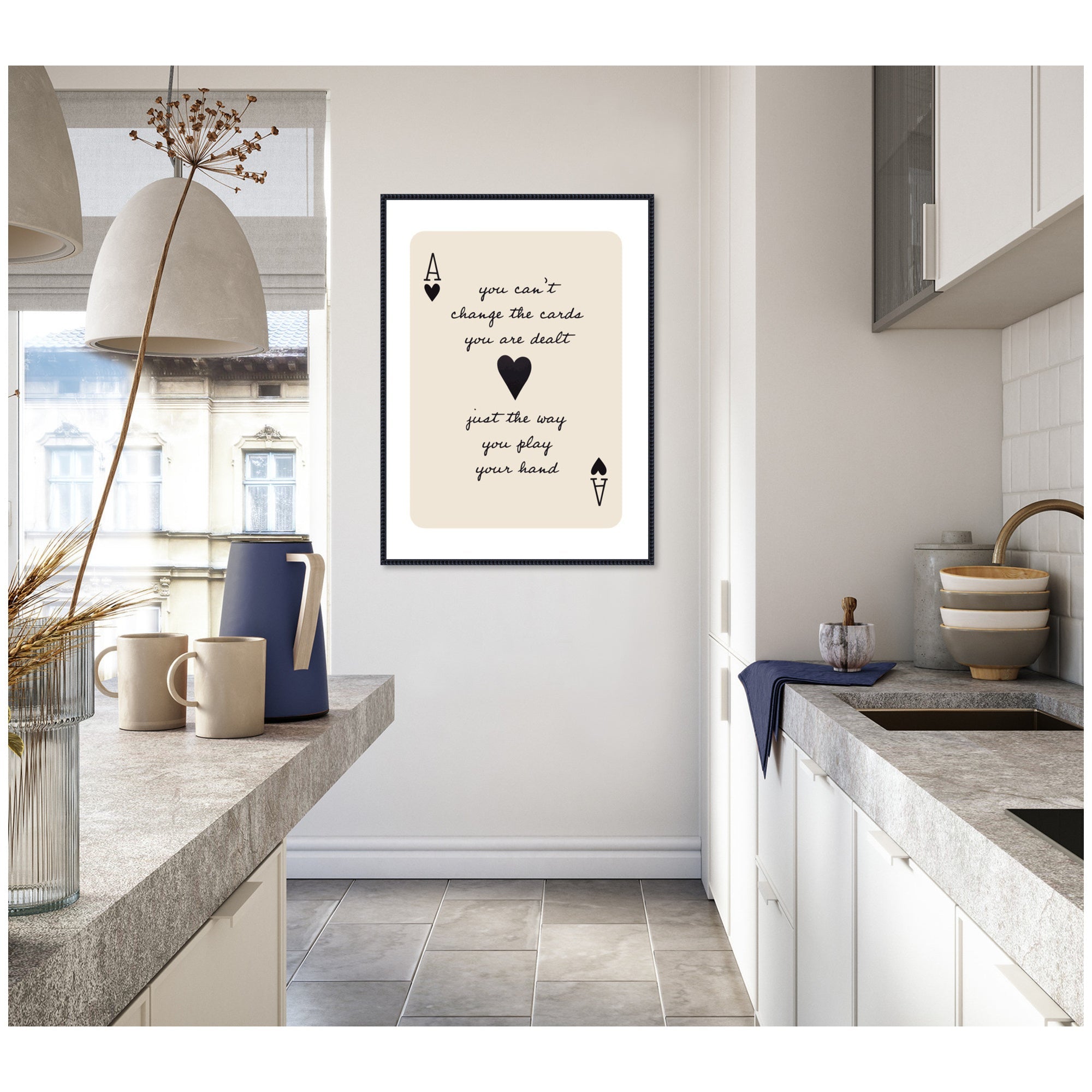 Ace of Heart Cards Positive Quote expansion by The Creative Bunch Studio Framed Canvas Wall Art Print