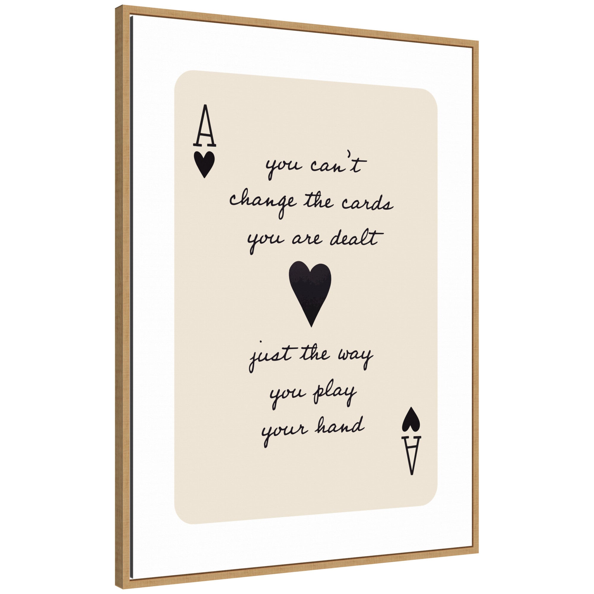 Ace of Heart Cards Positive Quote expansion by The Creative Bunch Studio Framed Canvas Wall Art Print