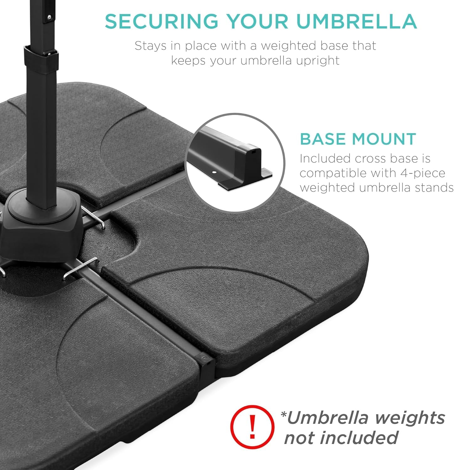 10 Ft Solar LED Cantilever Patio Umbrella With 360 Degree Rotation And Easy Tilt Offset Hanging Design Cross Base