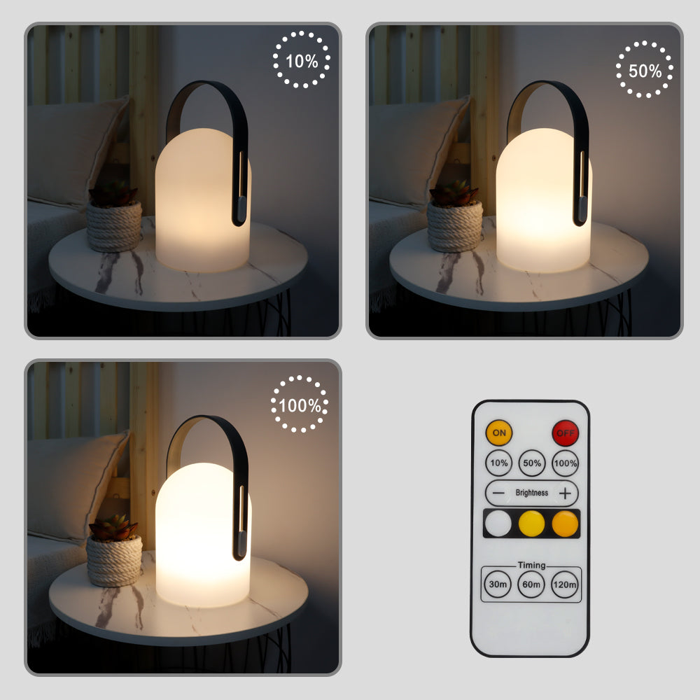 Portable Cordless Rechargeable LED Lantern: 3-Step Dimmable with Remote-4