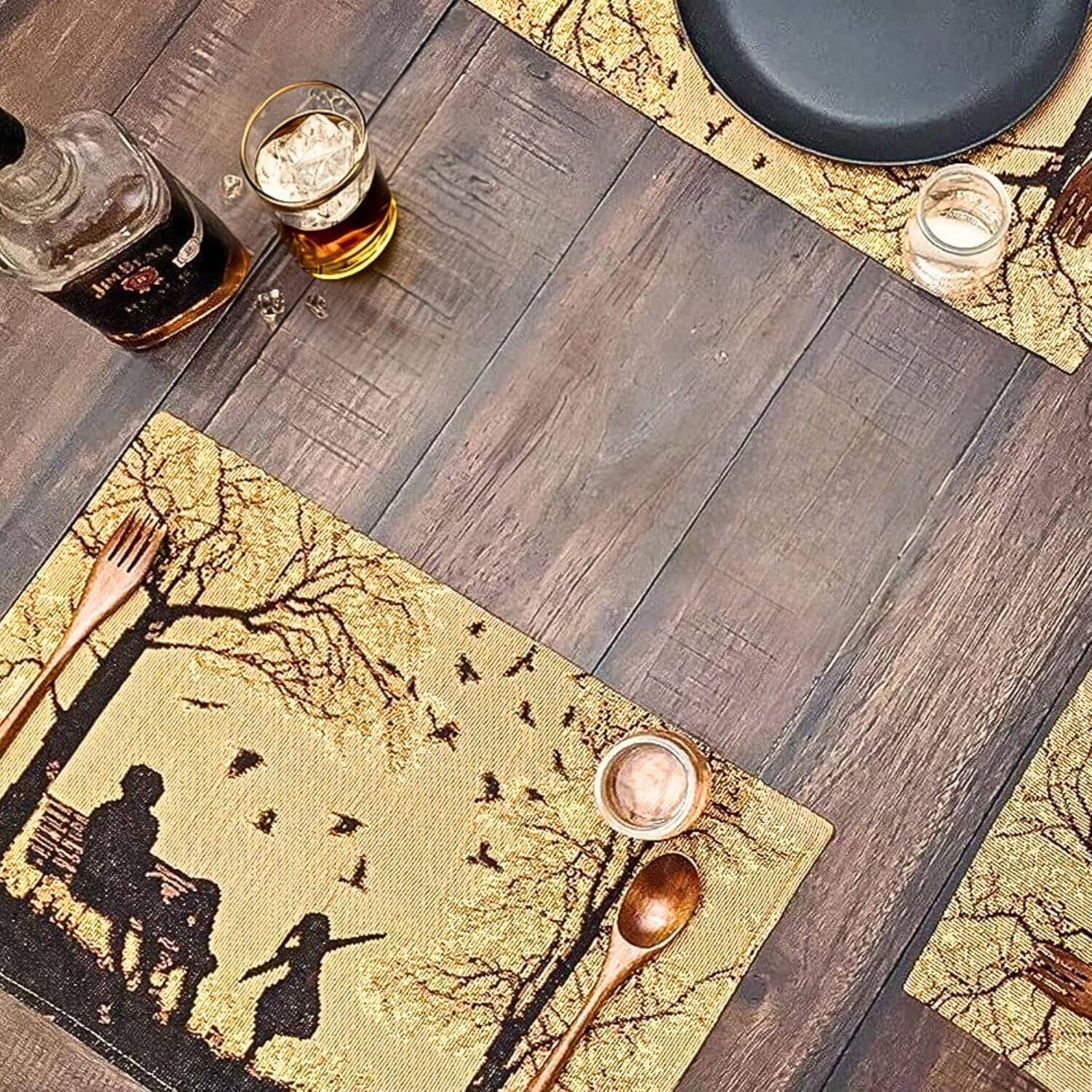 DaDalogy Autumn Birds Family Gathering Woven Tapestry Dining Table Runner (18198)