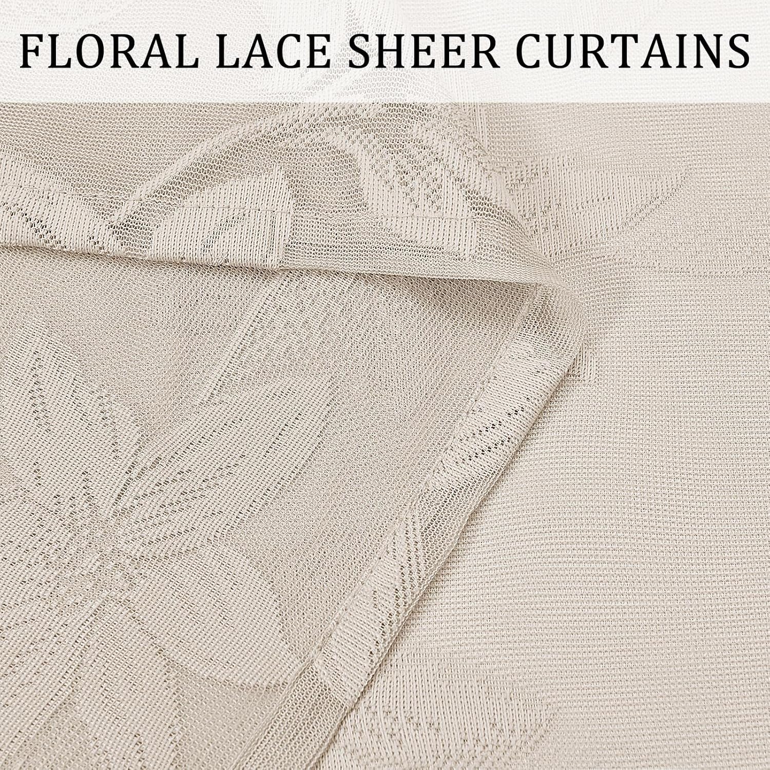 Custom Curtains: Lace Sheer Curtains, Set of 2 Panels-2
