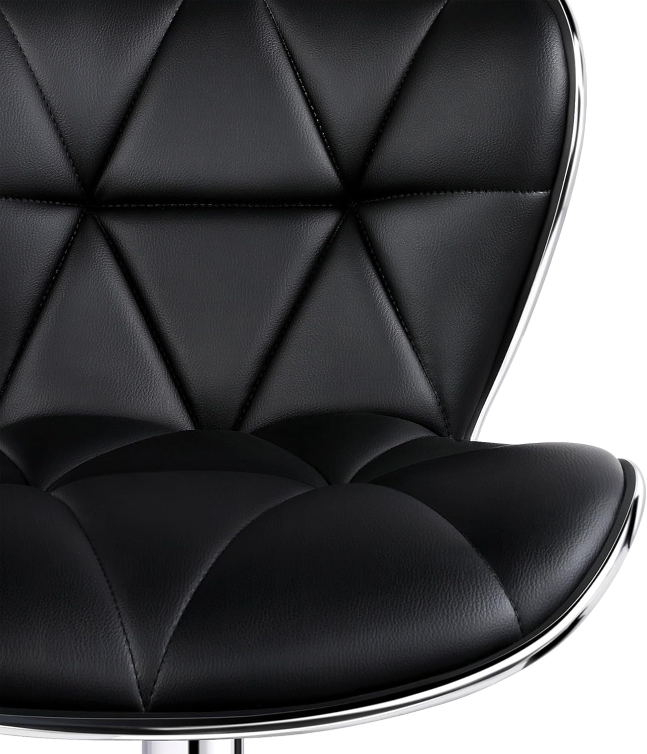 Adjustable Bar Stools Set Of 2 In Black PU Leather