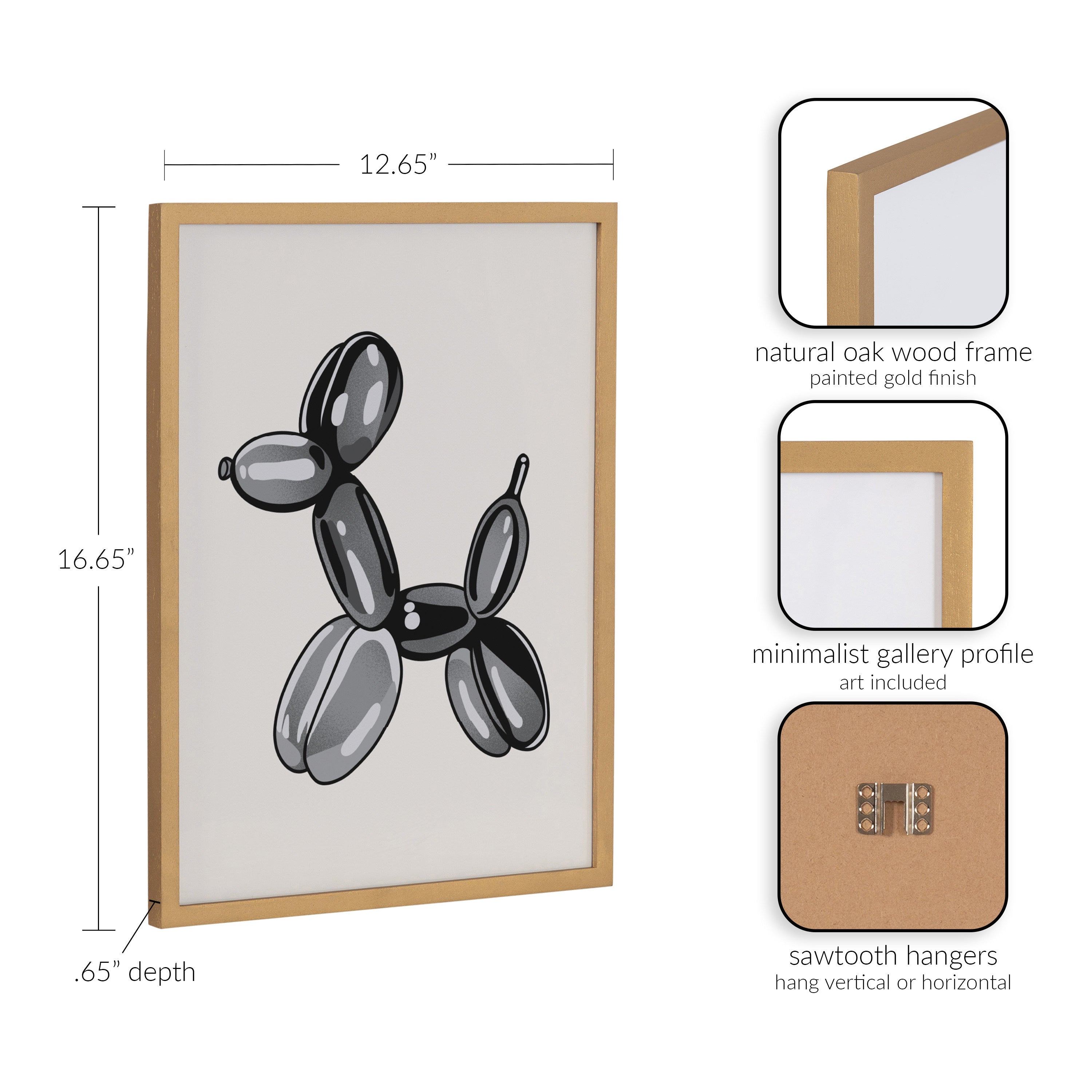 Gallery Black Bubble Balloon Dog Animal Print by The Creative Bunch Studio