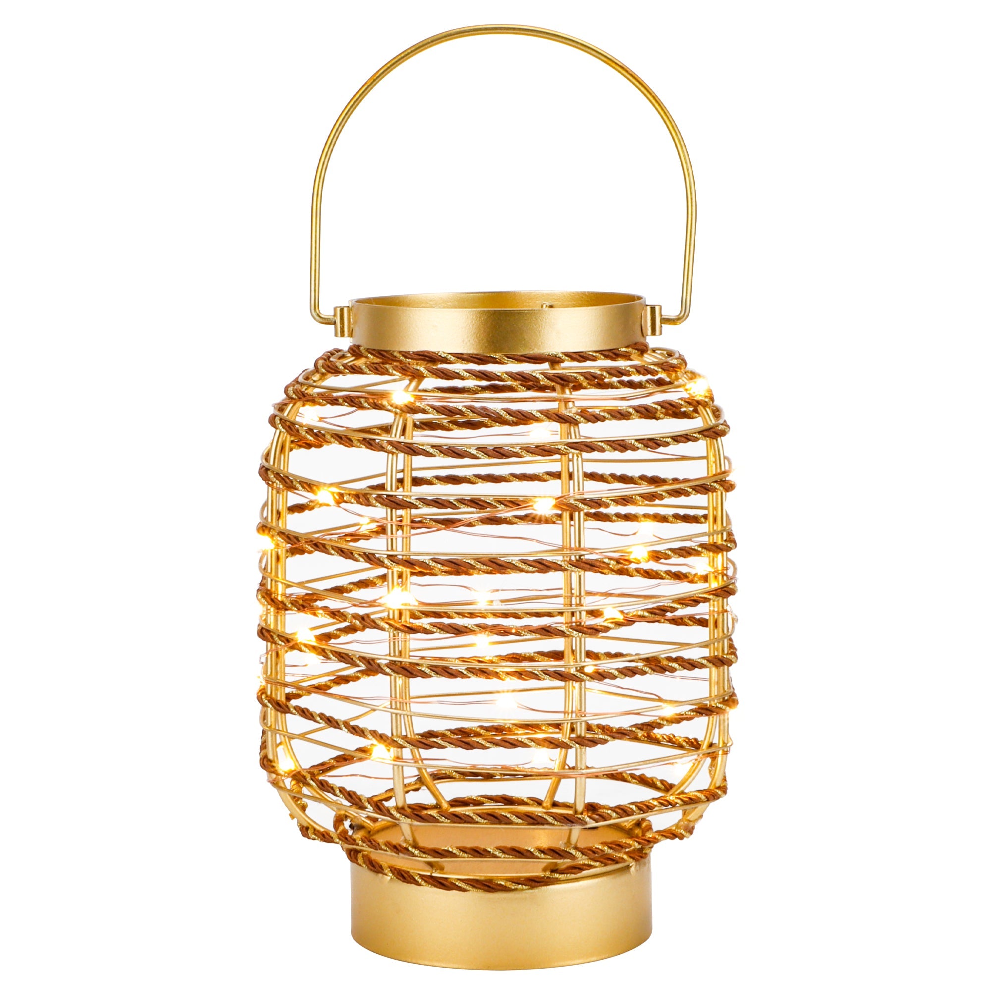 Battery Operated Table Lamp 7.7 "H Metal Cage LED Cordless Lamp with 6-Hour Timer, Vintage Decorative Fairy Lights Lantern for Indoor/Outdoor Bedrooms Weddings Parties Patio Events-1