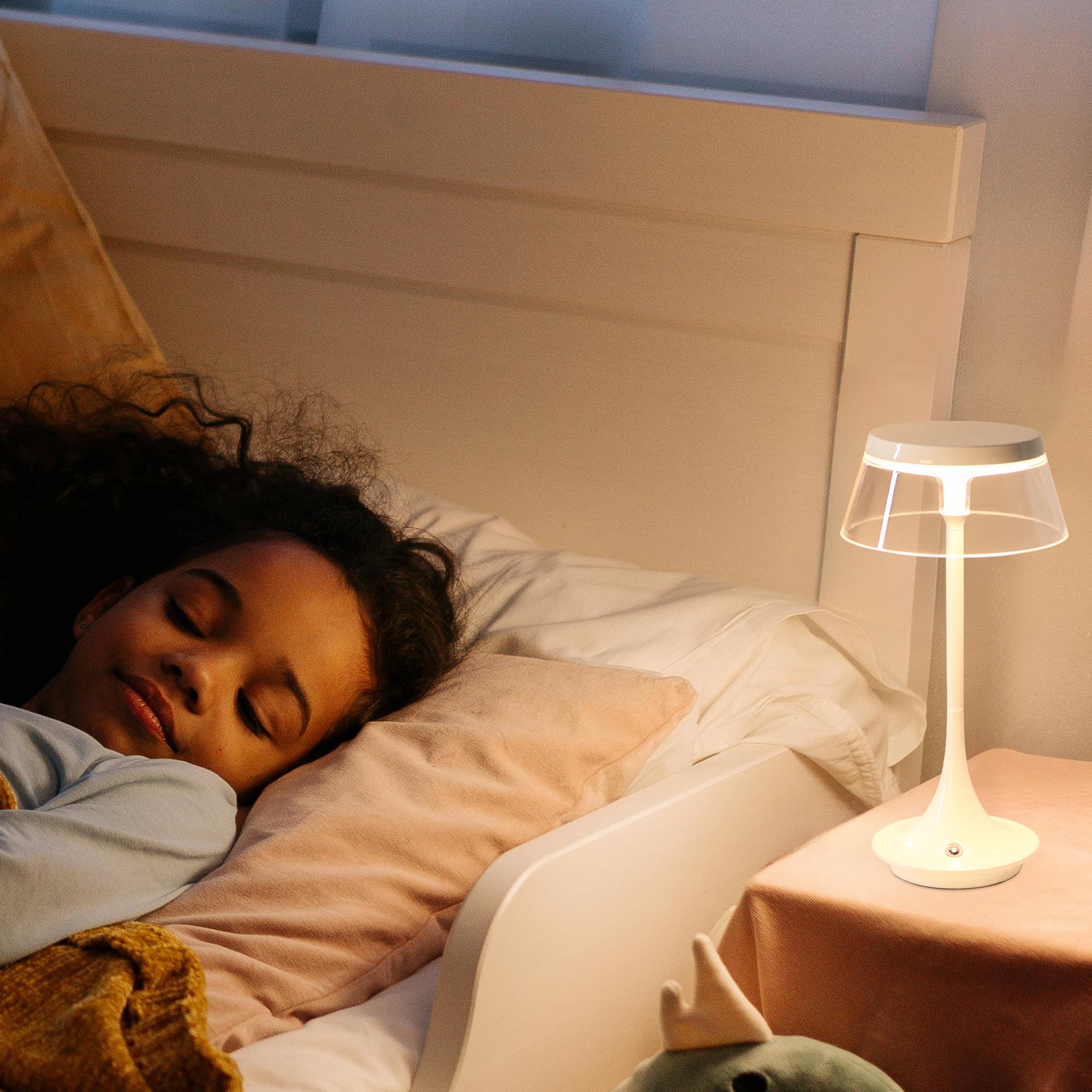 JHY DESIGN 10.5”H Dimmable Bedside Table Lamp Touch Control Lamp（Single）-4