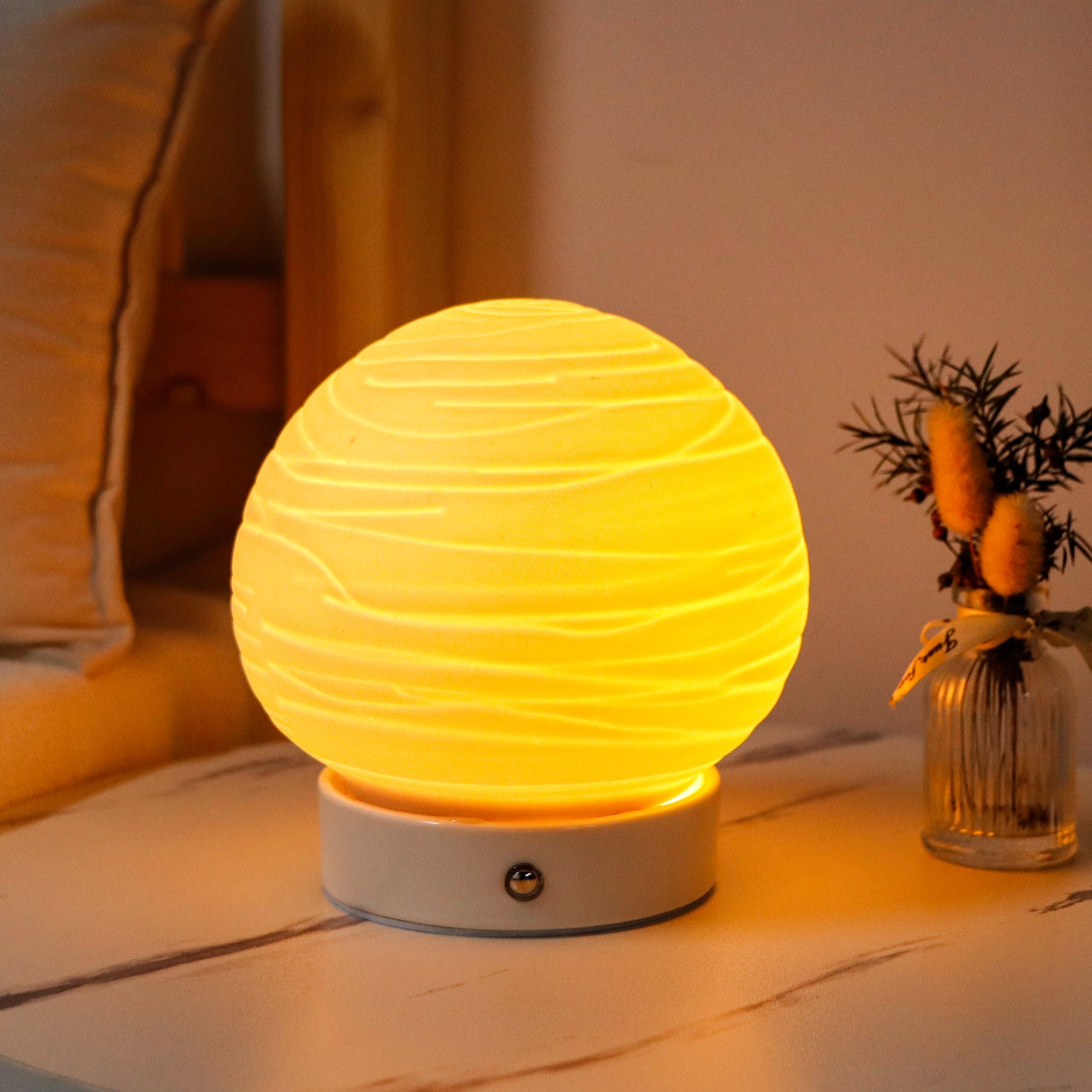 JHY DESIGN 1800mAh Ceramic Ball Rechargeable Lamp (Planet)-0