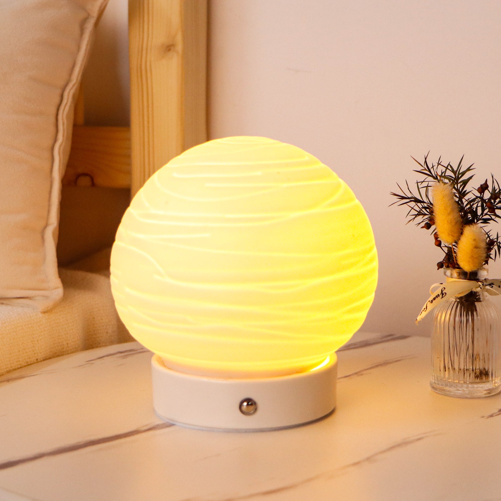 JHY DESIGN 1800mAh Ceramic Ball Rechargeable Lamp (Planet)-1