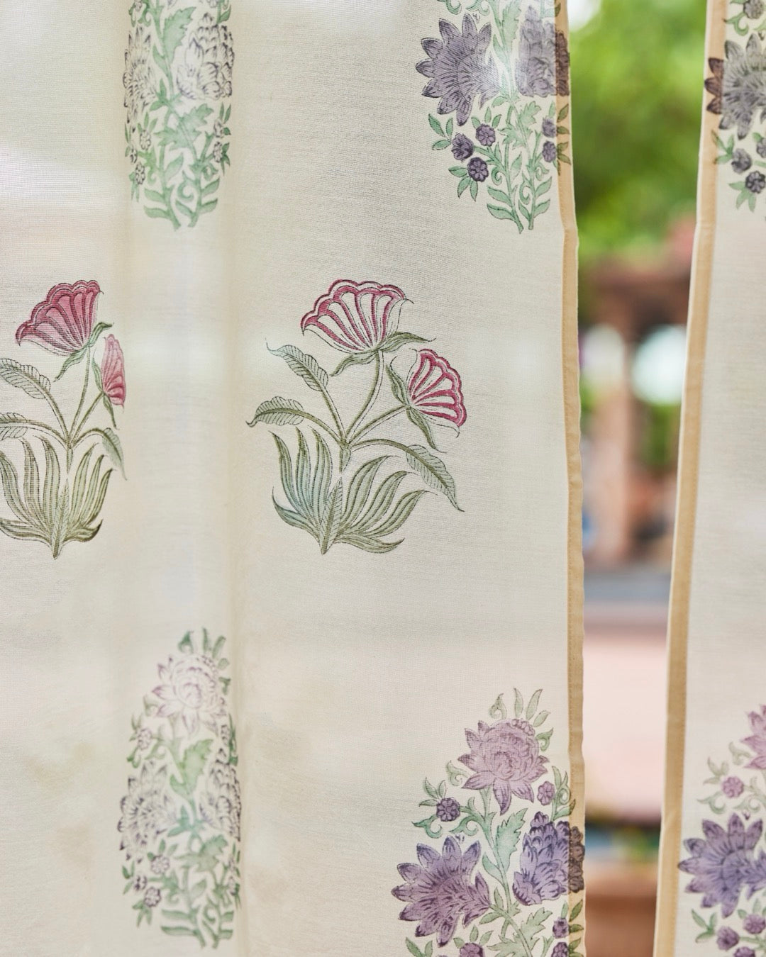 Hand Block Printed Linen Curtains | Opaque For Privacy with Light Filtration-2