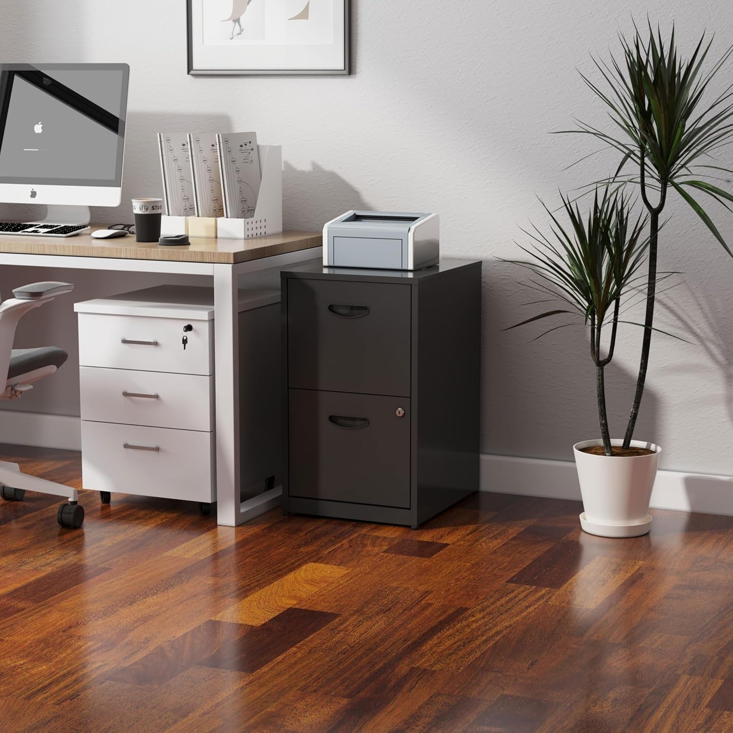 2 Drawer Filing Cabinet With Lock For Home Office Durable Vertical File Cabinet Storage