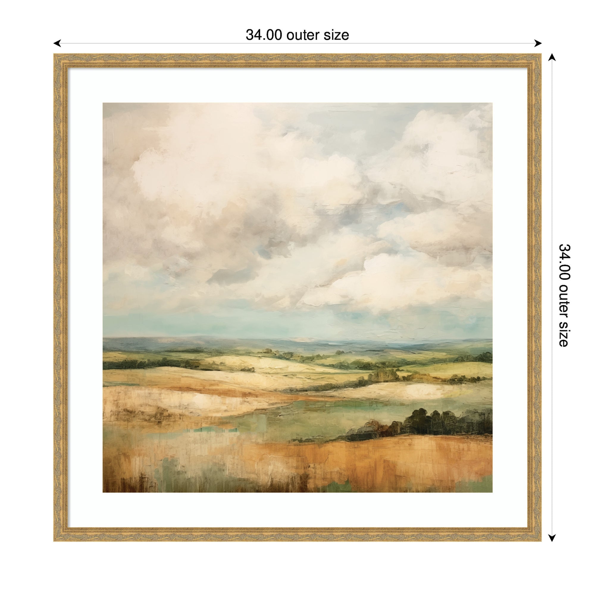 Framed Art Rolling Hills Abstract Landscape by The Creative Bunch Studio