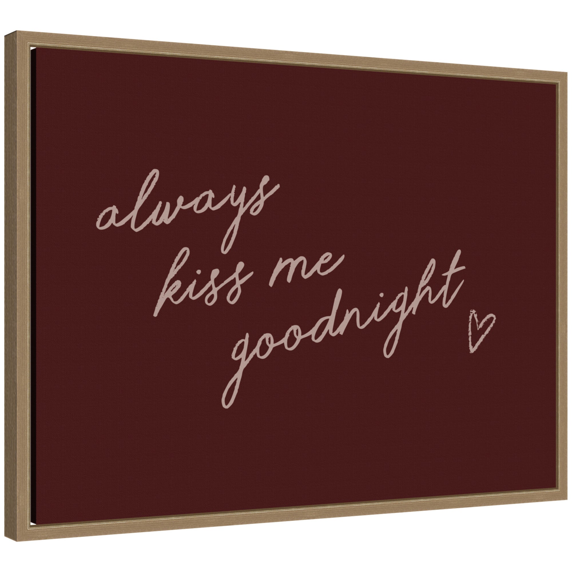 Always Kiss Me Goodnight by Lucky Guava Framed Canvas Wall Art Print