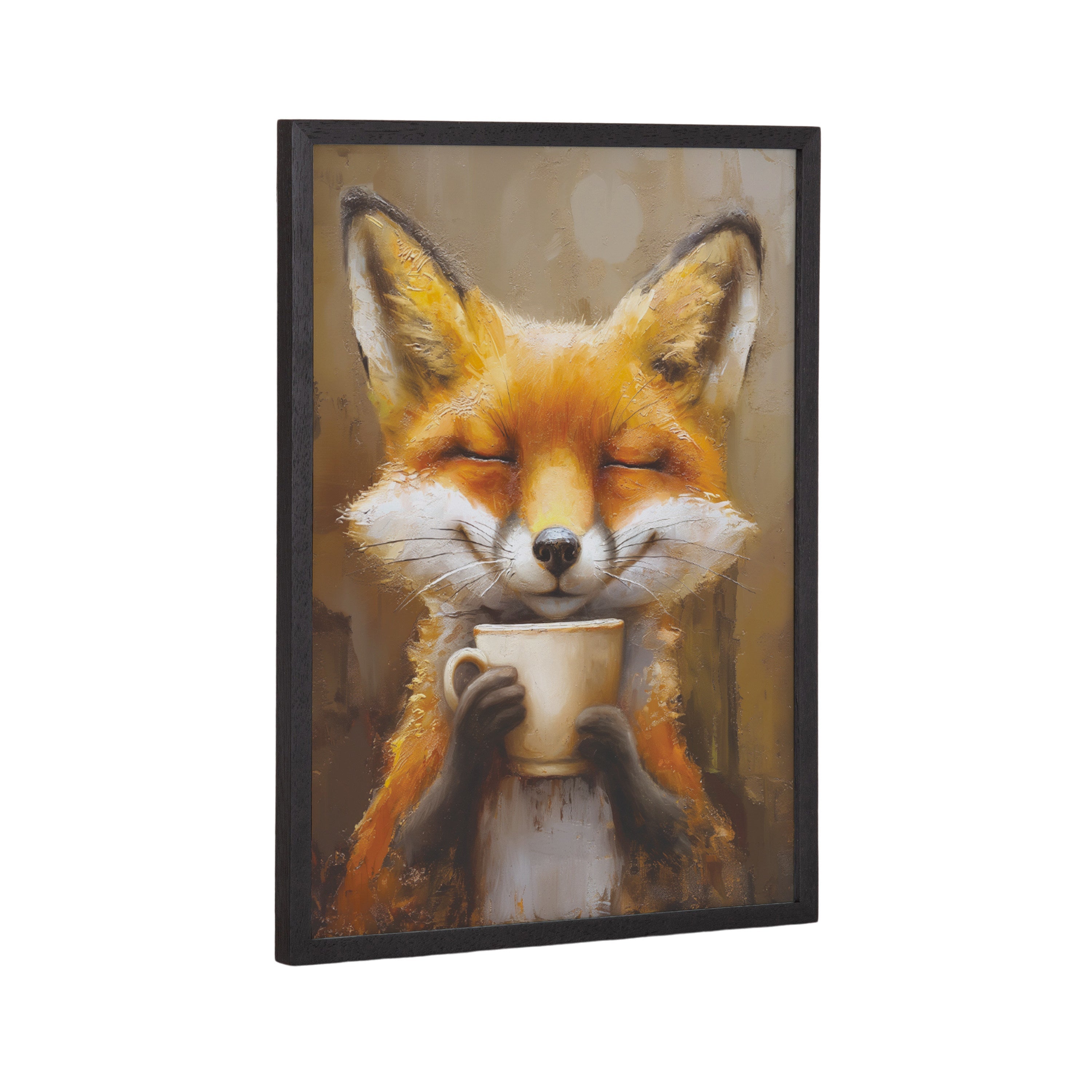 Gallery Happy Fox Traditional Coffee Tea Cup Print by The Creative Bunch Studio