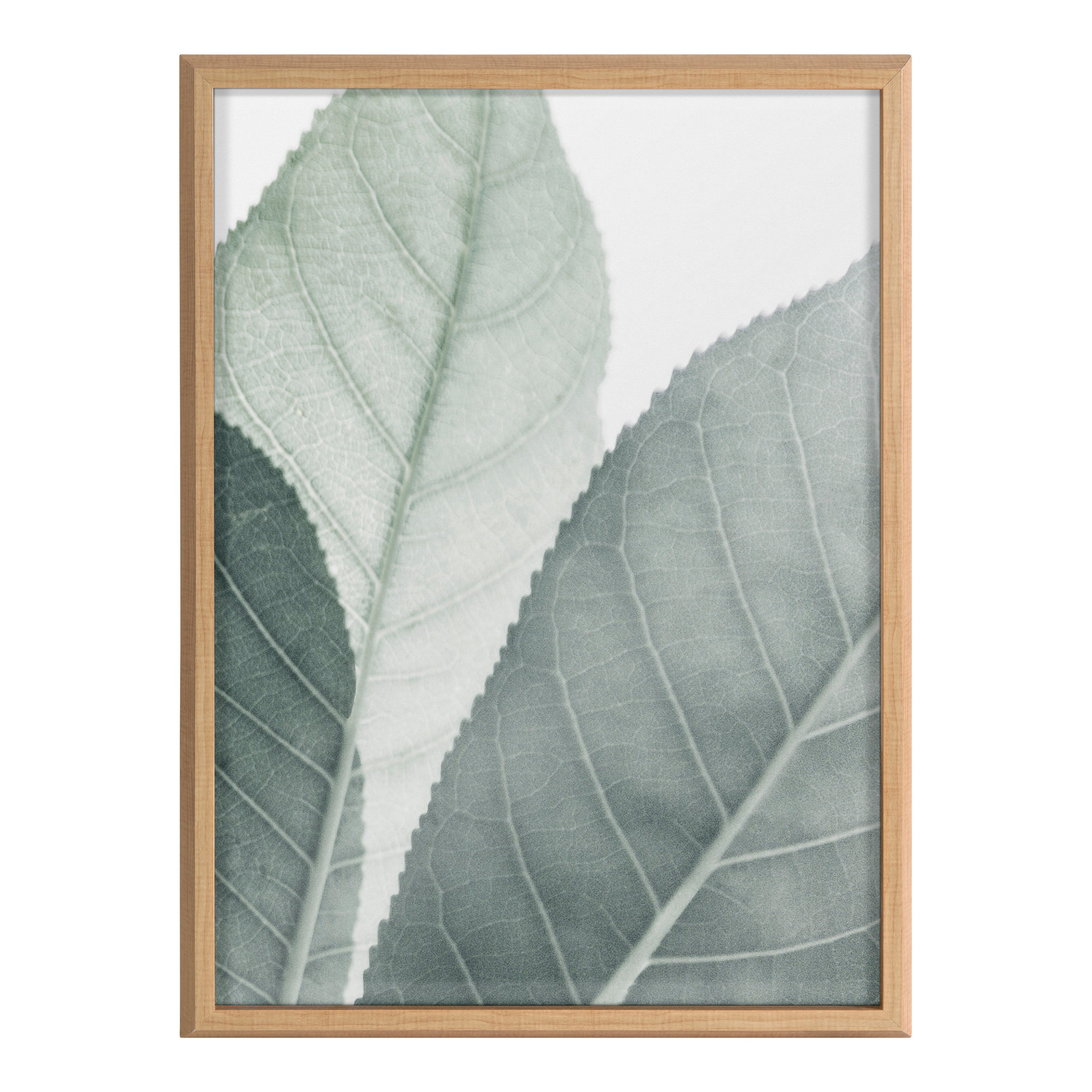 Blake Modern Green Leaf Botanical Framed Printed Glass by The Creative Bunch Studio