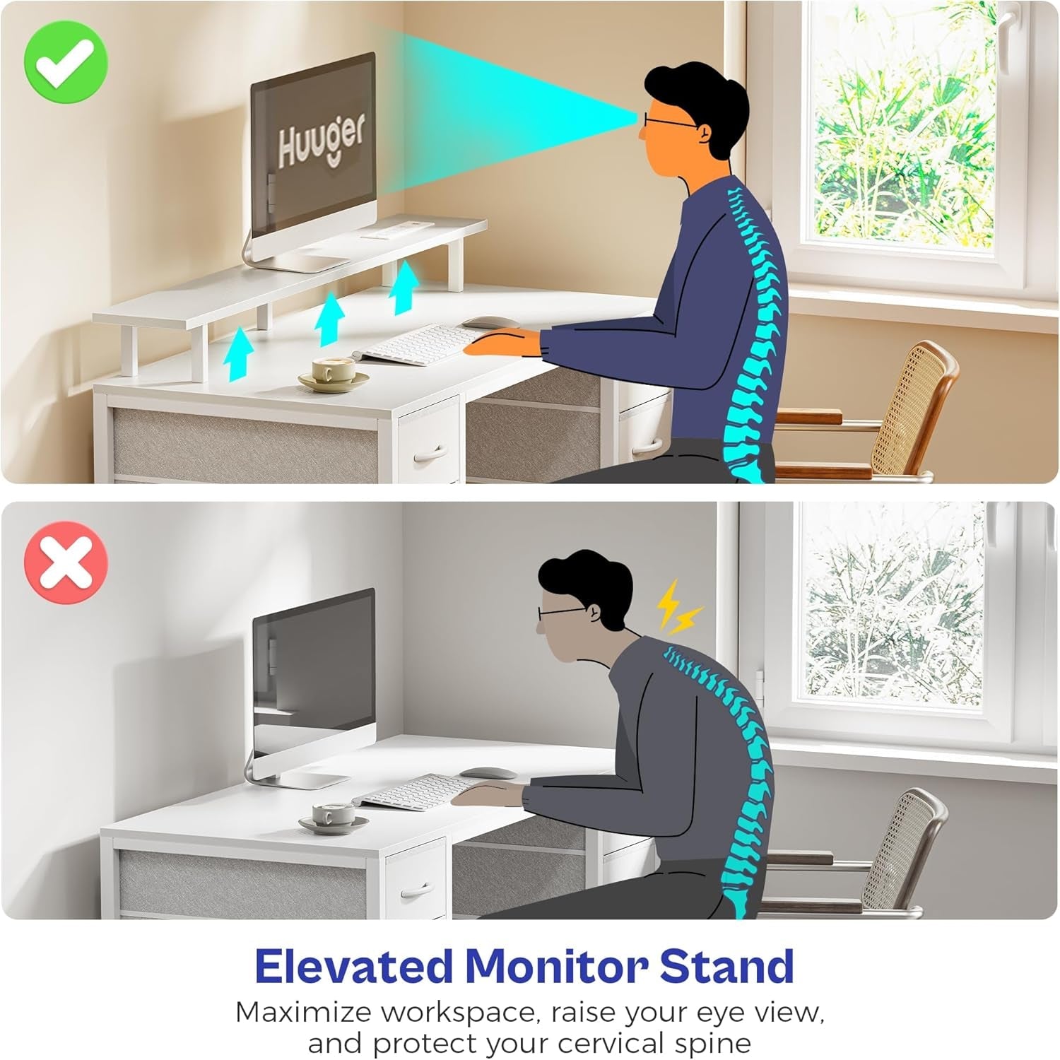 47 Inch Gaming Desk With LED Lights For Home Office