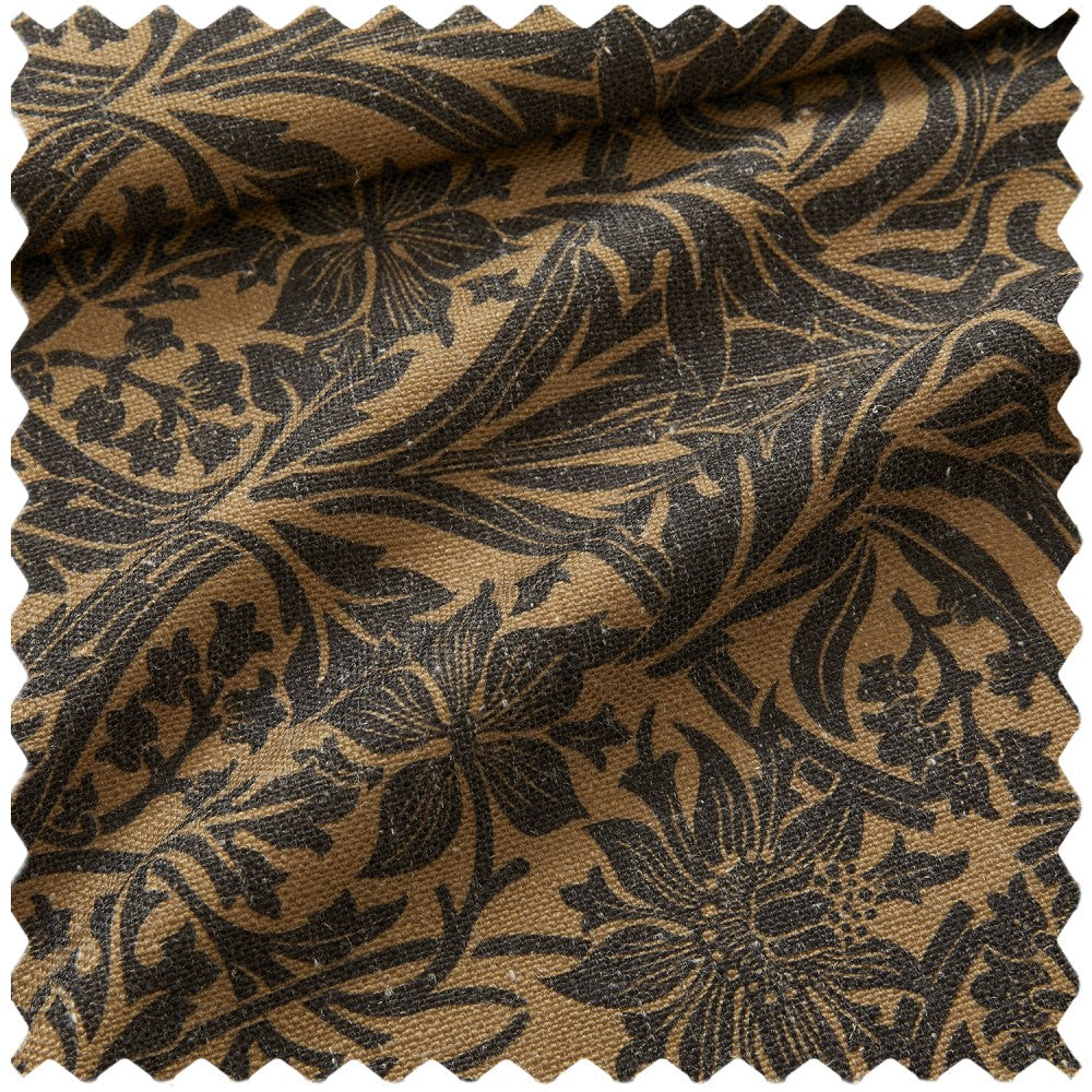 Victoria Beige Printed Damask Linen Curtains