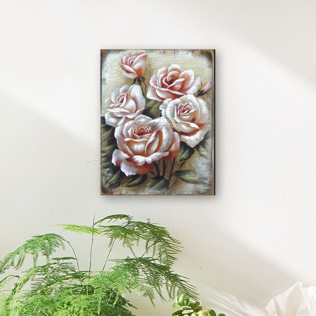 Glennville Rose Art Wooden Wall Art by Nature Wonders | Love Family Kids Décor - 95306B-2