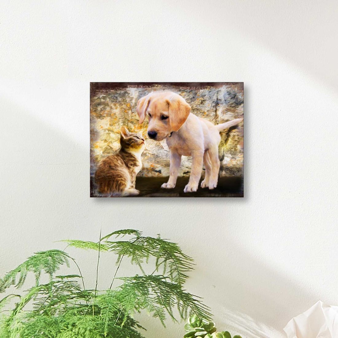 Allene Dog & Cat Art Wooden Wall Art by Nature Wonders | Pets Dog and Cats Décor - 95340B-3