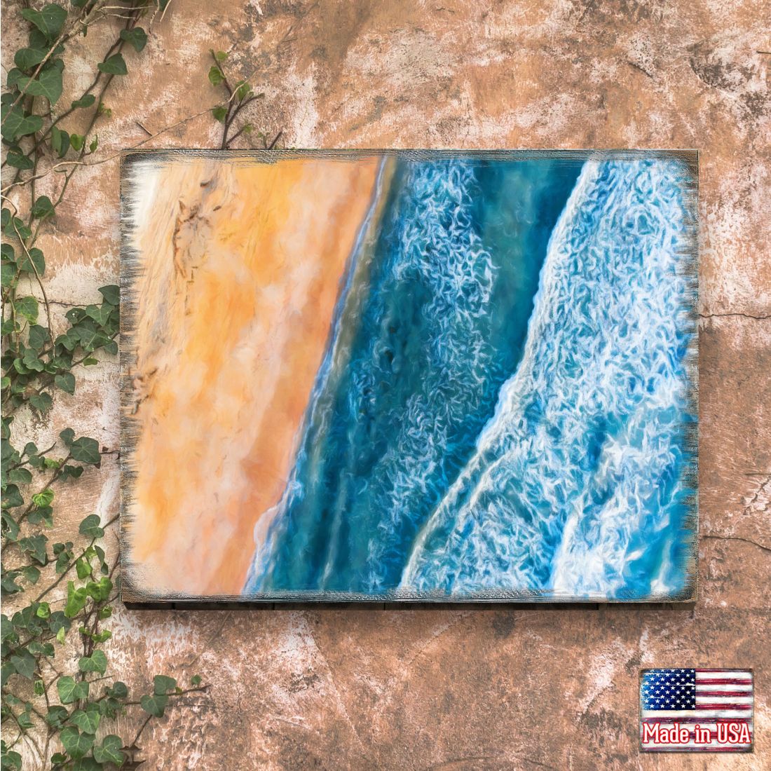 Ocean Shore Art Wooden Wall Art by Nature Wonders | Nature Wildlife Décor  - 95399B-1