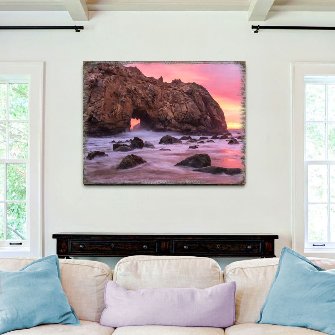 Ocean Sunset Art Wooden Wall Art by Nature Wonders | Nature Wildlife Décor  - 95403B-0