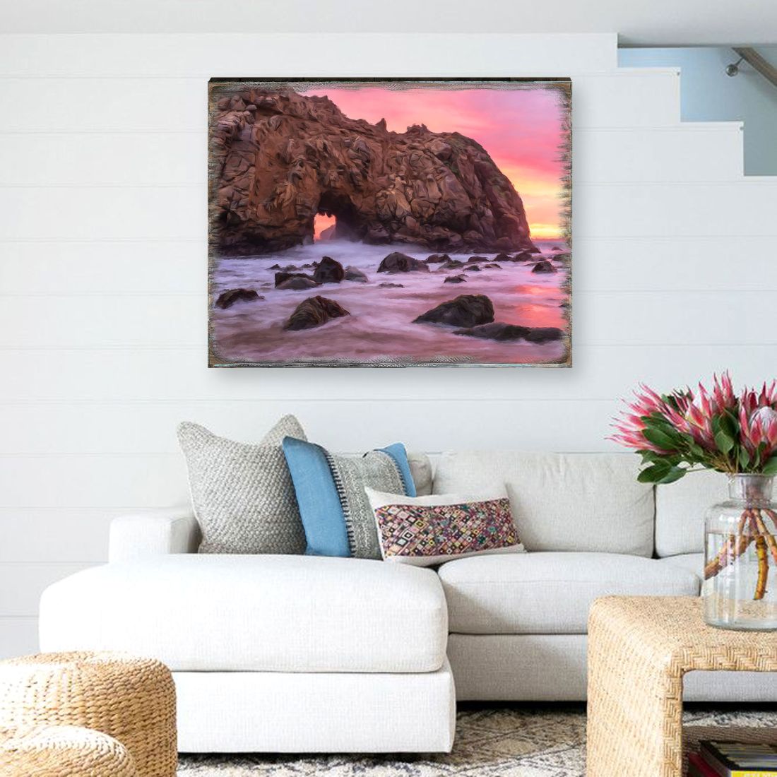 Ocean Sunset Art Wooden Wall Art by Nature Wonders | Nature Wildlife Décor  - 95403B-3