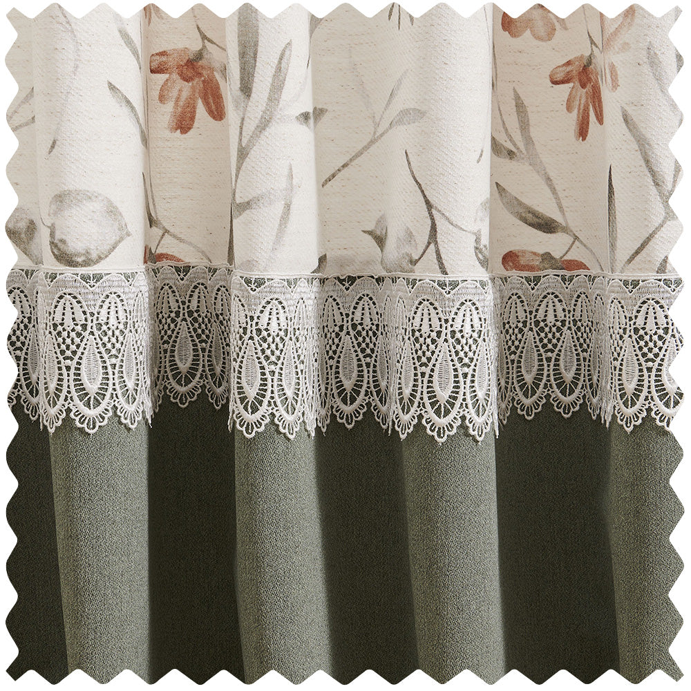 Sandy Gesang Floral bottom Splicing Curtains